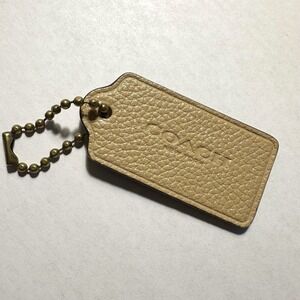 Coach 2.5" Leather Hangtag Two-Tone Tan Plum